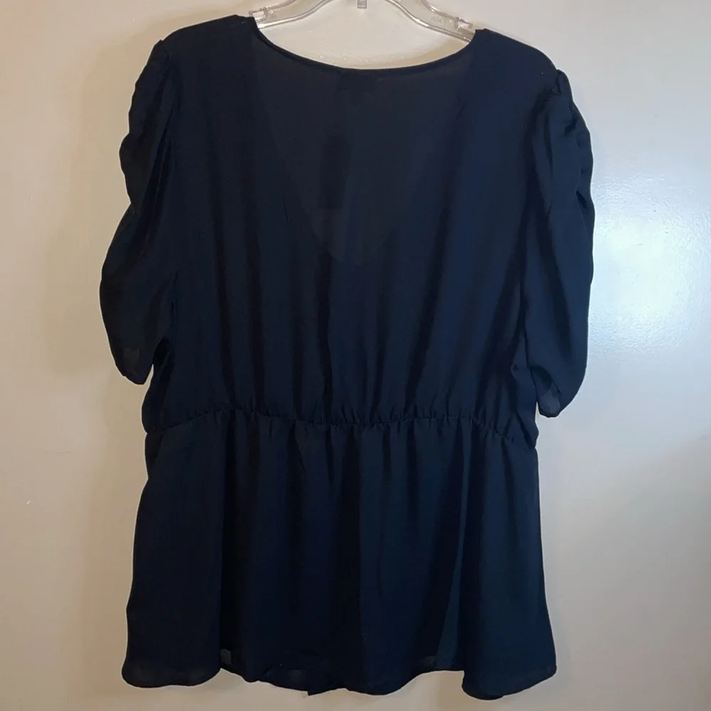 Torrid Georgette Ruched Button Down Blouse - Picture 3 of 8
